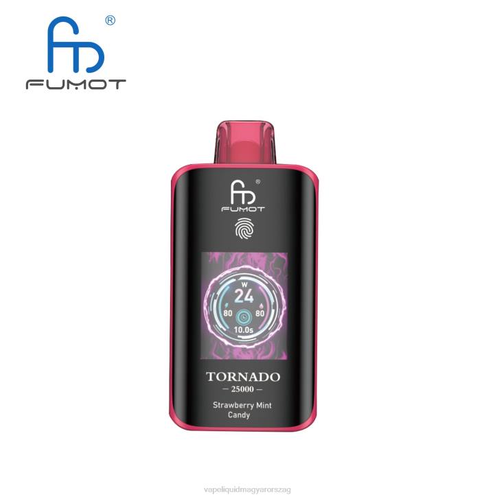 Fumot Tornado 25000 eldobható vape epres mentás cukorka JJ4815 E-Liquid Utántöltő Folyadék