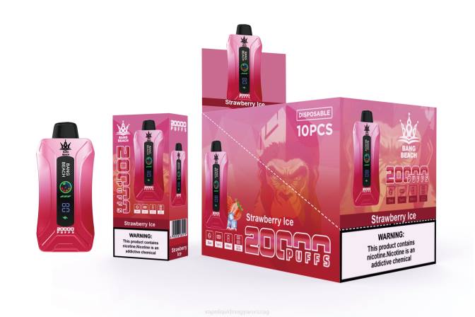 Bang Beach 20000 puff okosképernyős vape eper jég 8LNP6 - Vape Magyarország