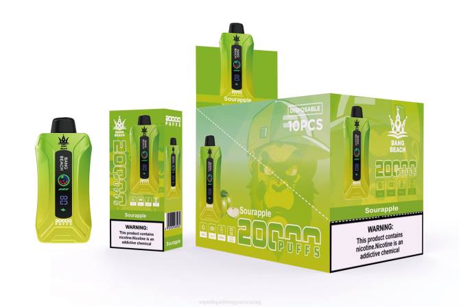 Bang Beach 20000 puff okosképernyős vape savanyú alma 8LNP1 - Vape Magyarország
