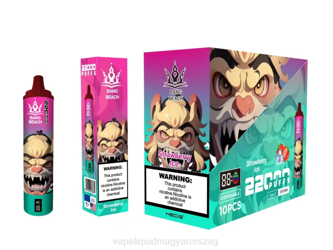 Bang Beach 22000 puff okosképernyő eper jég 8LNP20 - E-Liquid Utántöltő Folyadék