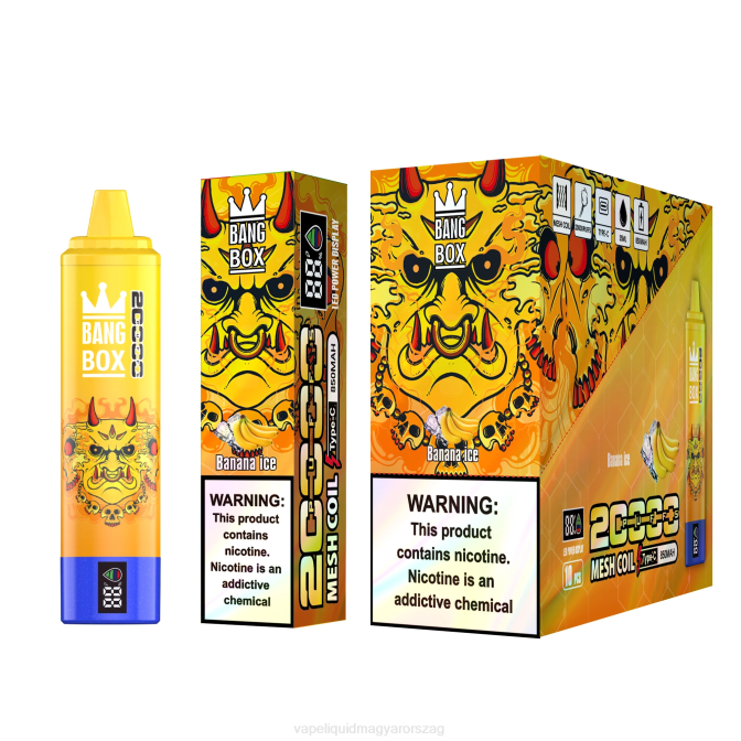 Bang Box 20000 puffadásos intelligens képernyő banán jég 8LNP57 - Vape E Cigi