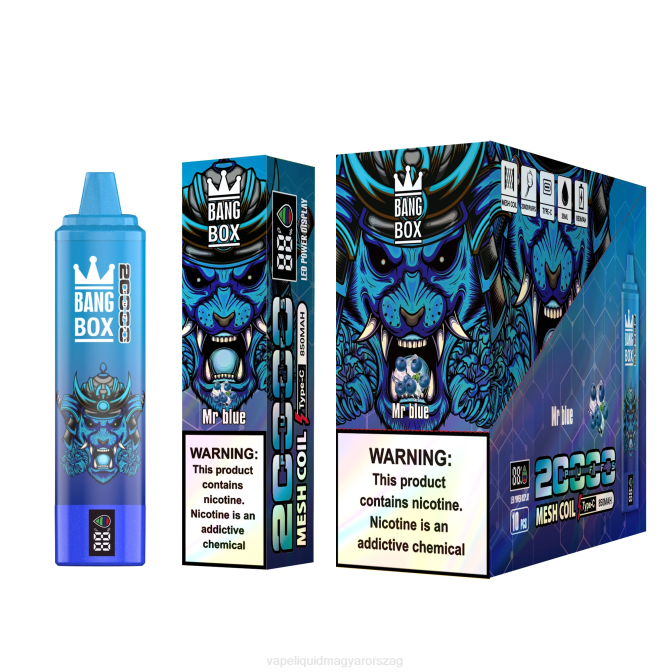 Bang Box 20000 puffadásos intelligens képernyő kék úr 8LNP60 - E-Liquid Utántöltő Folyadék