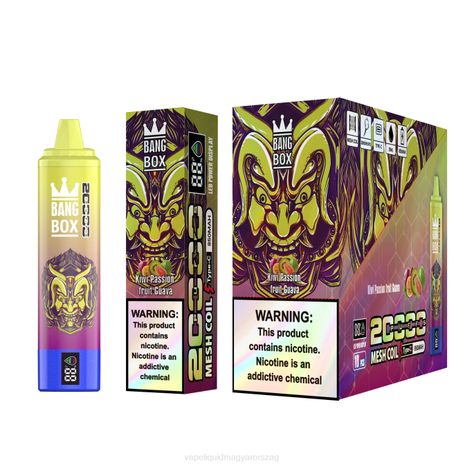 Bang Box 20000 puffadásos intelligens képernyő kivi maracuja guava 8LNP50 - E-Liquid Utántöltő Folyadék