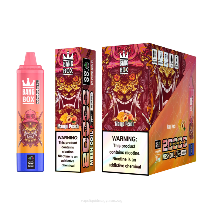 Bang Box 20000 puffadásos intelligens képernyő mangó őszibarack 8LNP58 - Vape Liquid