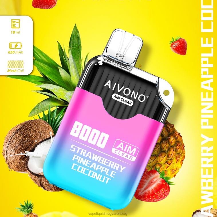 Aivono AIM CLEAR 8000 epres ananász kókuszos 8H800207 - Vape E Cigi