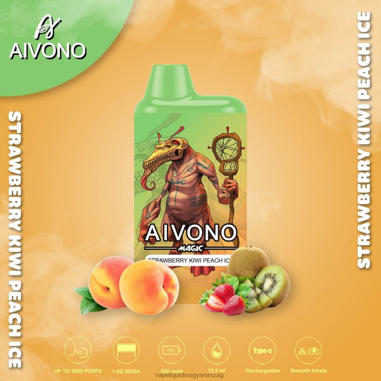 Aivono AIM MAGIC 5800-as szájdobozos cigaretta epres kivi őszibarack jég 8H80096 - Vape Magyarország