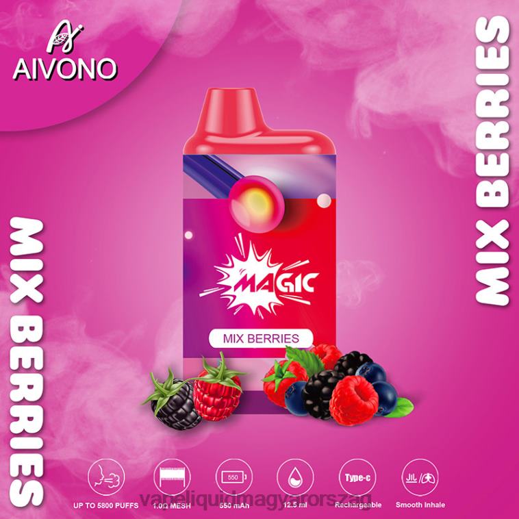 Aivono AIM MAGIC 5800-as szájdobozos cigaretta keverjük össze a bogyókat 8H800100 - E-Liquid Utántöltő Folyadék