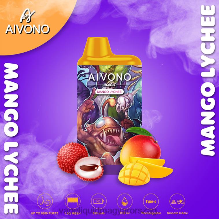 Aivono AIM MAGIC 5800-as szájdobozos cigaretta mangó licsi 8H80098 - Vape Liquid