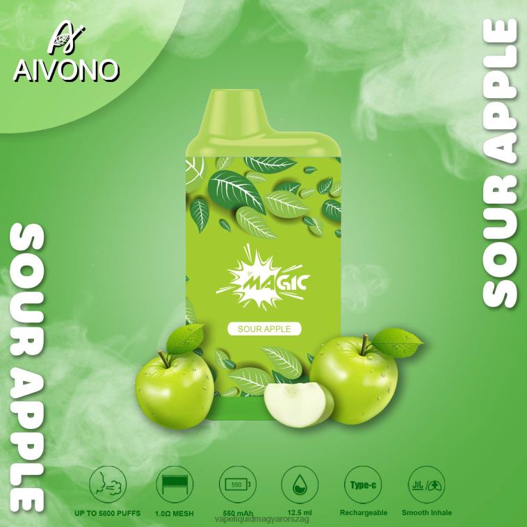 Aivono AIM MAGIC 5800-as szájdobozos cigaretta savanyú alma 8H80087 - Vape E Cigi