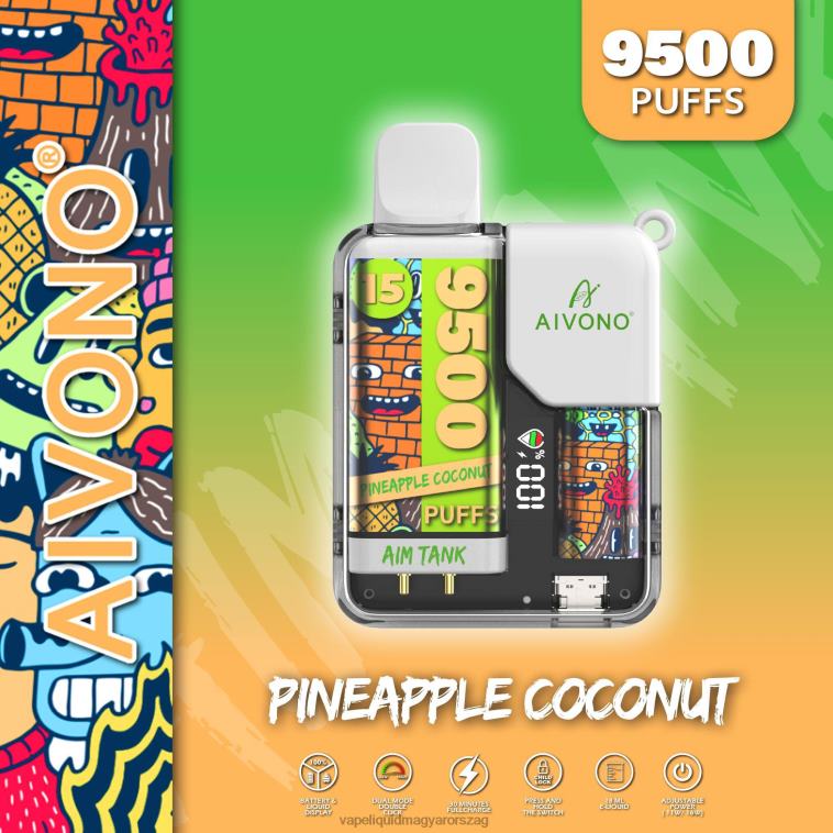 Aivono AIM TANK 9500 ananász kókusz 8H80040 - E-Liquid Utántöltő Folyadék