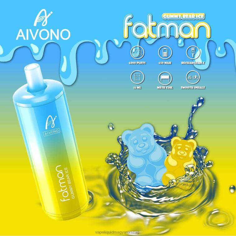Aivono FATMAN 6800 gumimaci jég 8H80032 - Vape E Cigi