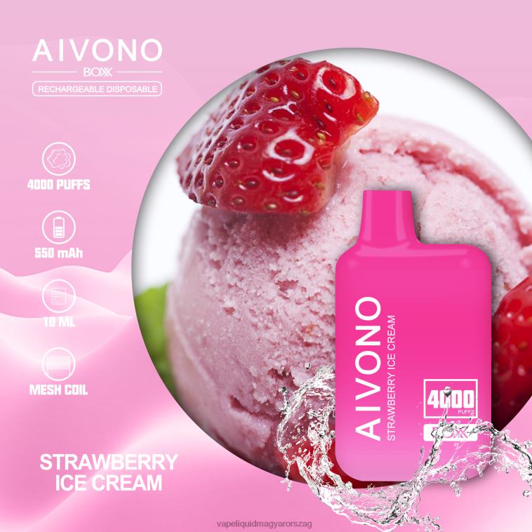 Aivono AIM BOXX 4000 eper fagylalt 8H800221 - Vape Magyarország