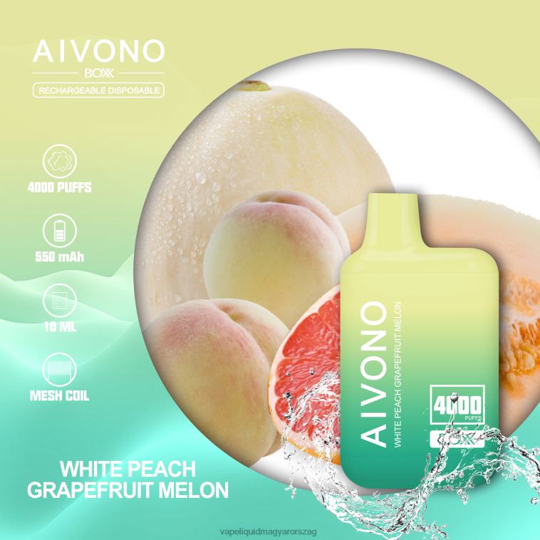 Aivono AIM BOXX 4000 fehér barack grapefruit dinnye 8H800224 - Vape Pen