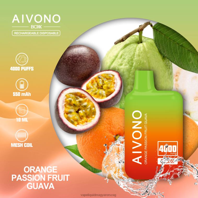 Aivono AIM BOXX 4000 narancssárga passionfruit guava 8H800212 - Vape E Cigi