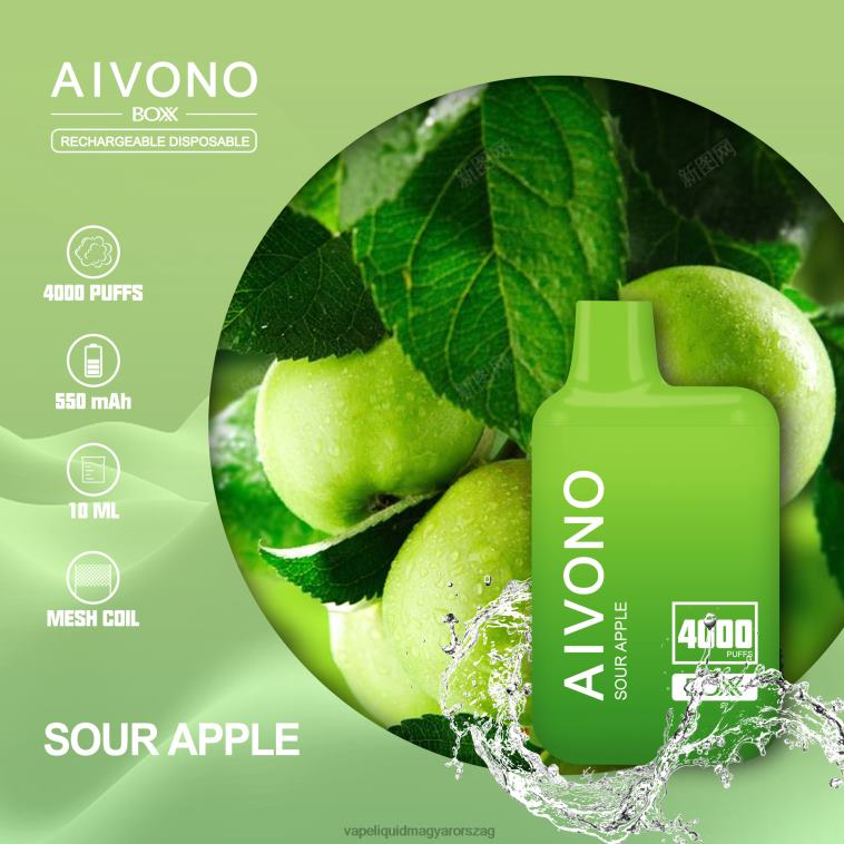 Aivono AIM BOXX 4000 savanyú alma 8H800220 - E-Liquid Utántöltő Folyadék