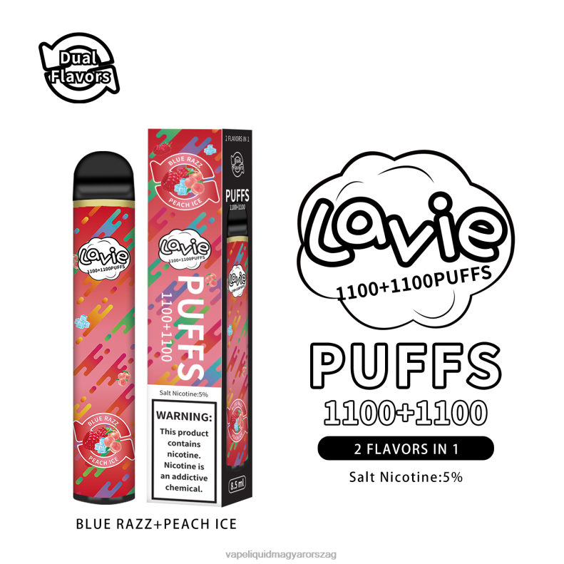 LAVIE BAR Switch 2200 fújás kék razz/barack jég 4PXV4298 - Vape Liquid