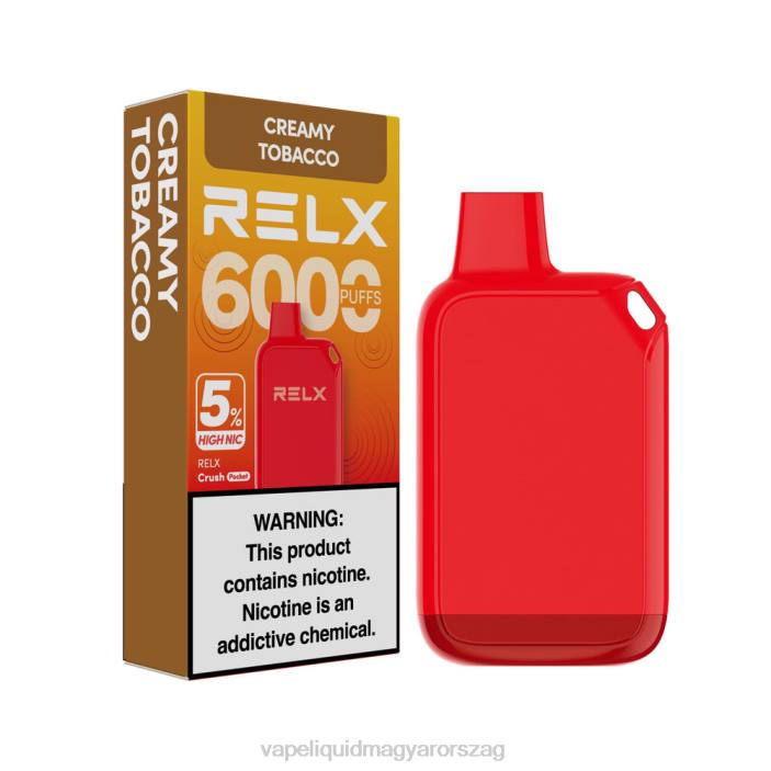 RELX Crush Pocket 6000 5% magas nic tejszínes dohány Z6L028 Vape Liquid