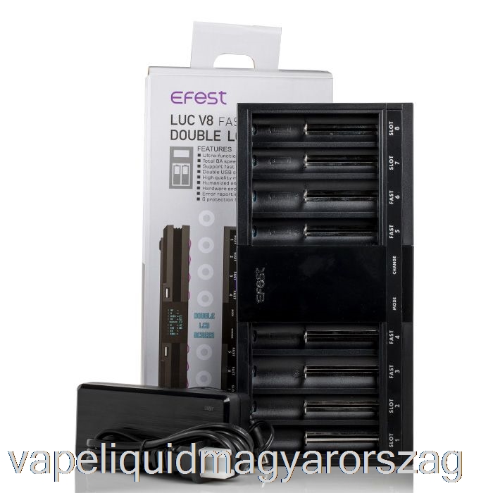 Efest Luc V8 Dupla Lcd Képernyős Gyors Akkumulátortöltő Vape E Cigi