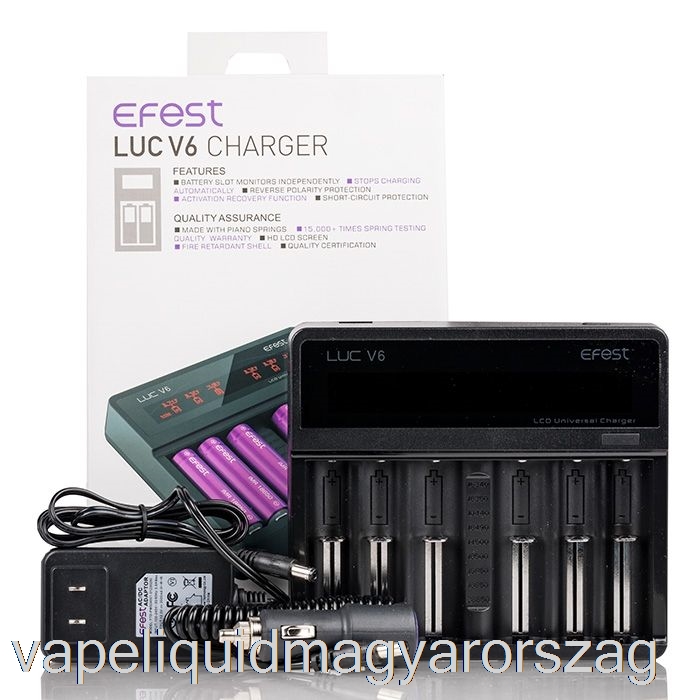 Efest Luc V6 6-rekeszes Lcd Univerzális Töltő Vape E Cigi