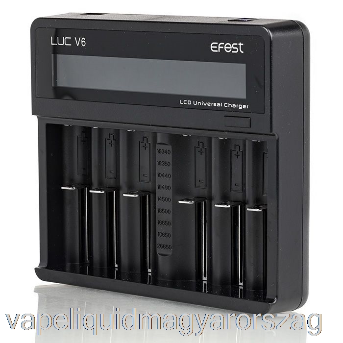 Efest Luc V6 6-rekeszes Lcd Univerzális Töltő Vape E Cigi