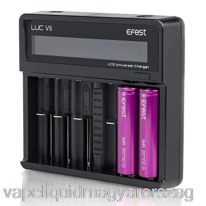 Efest Luc V6 6-rekeszes Lcd Univerzális Töltő Vape E Cigi