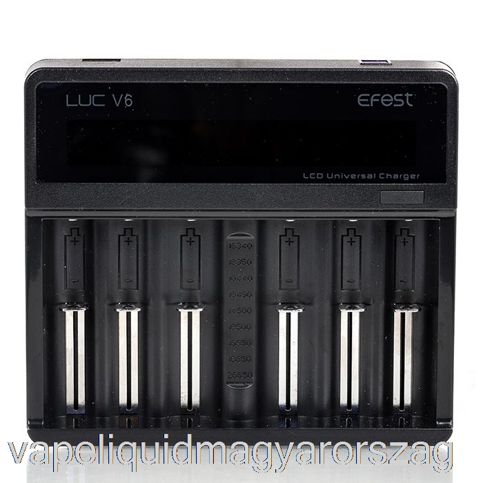 Efest Luc V6 6-rekeszes Lcd Univerzális Töltő Vape E Cigi