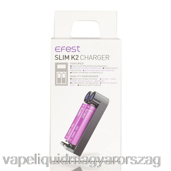 Efest Slim K2 Kétnyílásos Akkumulátortöltő Vape Toll